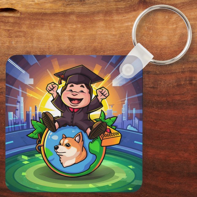 Dogecoin Graduation Key Ring (Back)