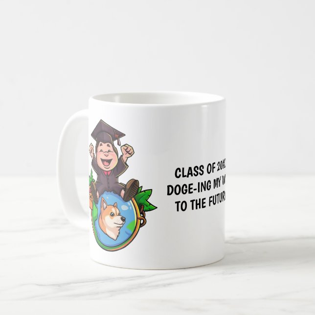 Dogecoin Graduation Personalised Coffee Mug (Front Left)