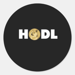 Dogecoin Hodl - Crypto Shirt Classic Round Sticker