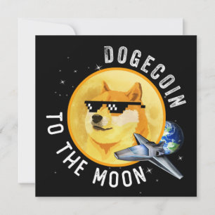 Dogecoin To The Moon Funny Cryptocurrency Meme Mou Card