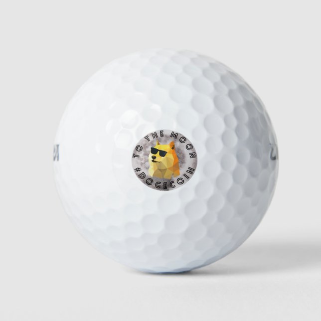 Dogecoin to the moon golf balls (Front)