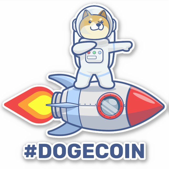 Dogecoin To The Moon Rocket Man Space Doge Crypto  (Front)