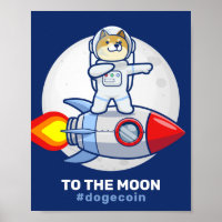Dogecoin To The Moon Rocket Man Space Doge Crypto