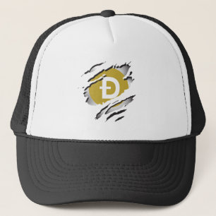 Dogecoin Torn Logo Reveal Image - Trucker Hat