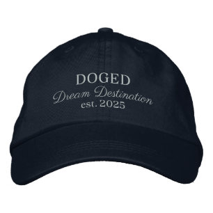 DOGED Dream Destination Embroidered Cap -grey text
