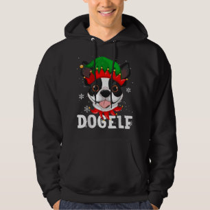 Dogelf Boston Terrier Dog Funny Ugly Christmas Swe Hoodie