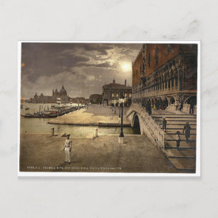 Doges' Palace and St. Mark's by moonlight, Venice, Postcard