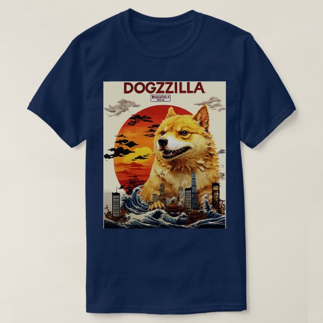 Dogezilla Funny Doge Meme Giant Shiba Inu Funny Do T-Shirt (Design Front)