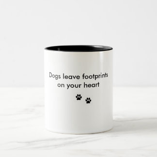 dogfootprint, dogfootprint, Dogs leave footprin... Two-Tone Coffee Mug