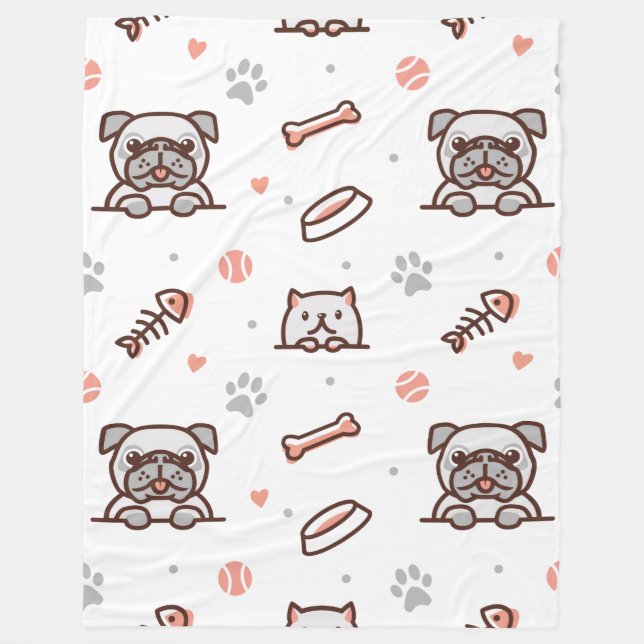 Dogg Mix 60x80 Fleece Blanket (Front)