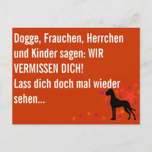 Dogge und wir vermissen dich postcard