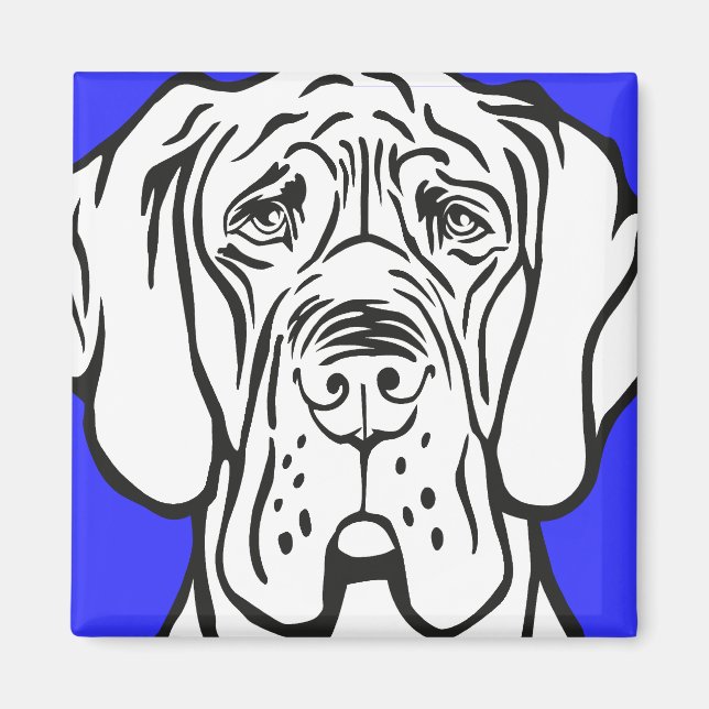 Doggen Gesicht Magnet (Front)