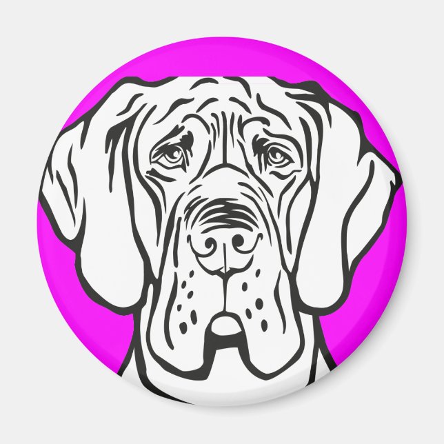 Doggen Gesicht Magnet (Front)
