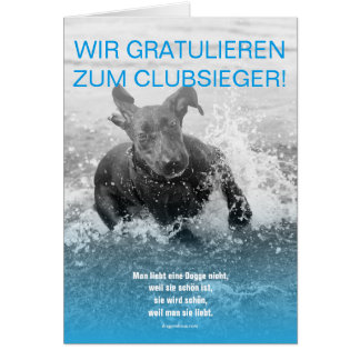 Doggen Sieger Grußkarte