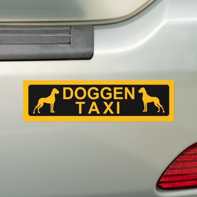 doggen taxi bumper sticker (On Car)