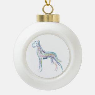 Doggen zu Weihnachten Ceramic Ball Christmas Ornament