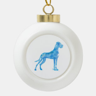 Doggen zu Weihnachten Ceramic Ball Christmas Ornament