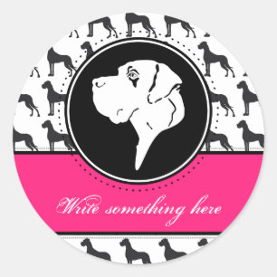 Doggenaufkleber Classic Round Sticker