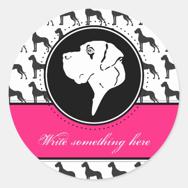 Doggenaufkleber Classic Round Sticker (Front)