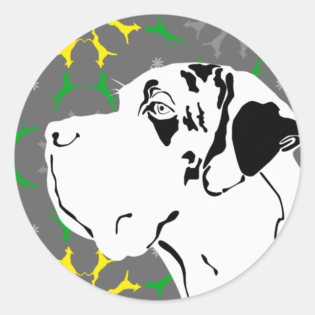 Doggenaufkleber Classic Round Sticker (Front)