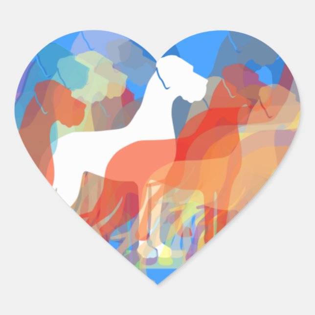 Doggenaufkleber modern heart sticker (Front)