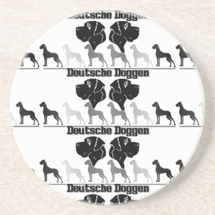 Doggenlogo Schwarz Grau Coaster