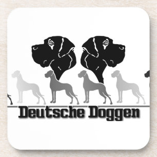Doggenlogo Schwarz Grau Coaster