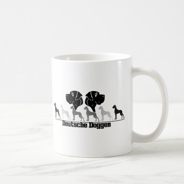 Doggenlogo Schwarz Grau Coffee Mug (Right)