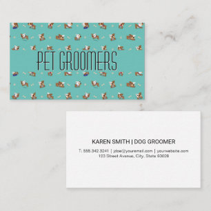 Doggie and Bone Pattern Animal Services Business Card