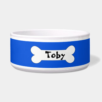 Doggie Blues- Blue Personalised Dog Bowl
