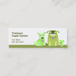 Doggie Daycare Green Dogs Mini Business Card