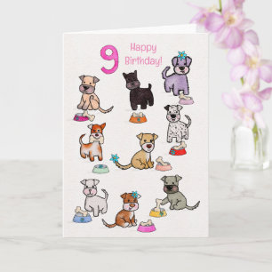 Doggie Diners Birthday nine years old  Card