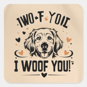 Doggie Love Note Square Sticker