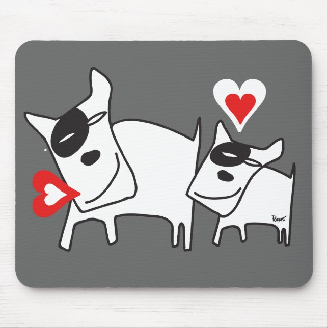 Doggie Love Talk Heart Mousepad (Front)