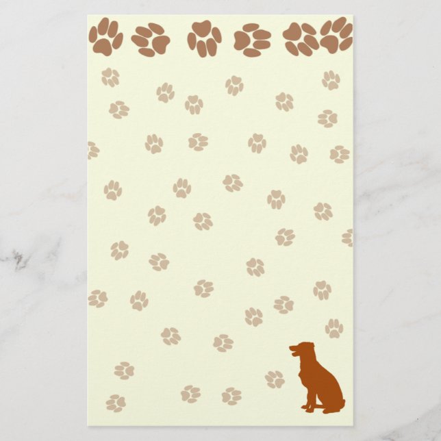 Doggie Paw Print Stationary For all Dog Lovers Stationery (Front)