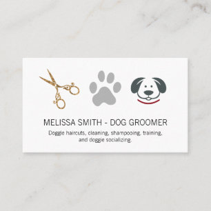 Doggie Paw Scissors Business Card
