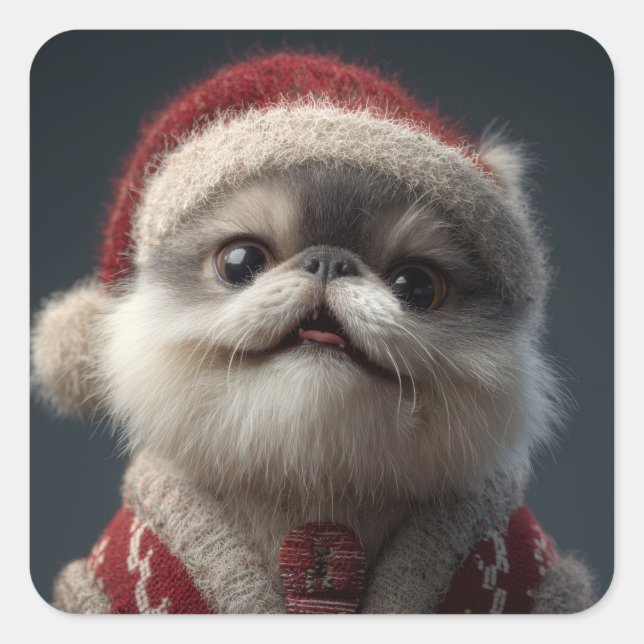 doggie square sticker (Front)