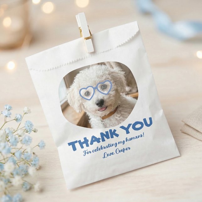 Doggie Treat Wedding Dog Photo Thank You Favour Bag (Dog Treats Bag With Photo)