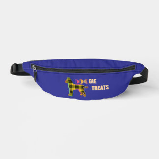 Doggie Treats Logo Novelty Yellow Plaid Blue Bum Bags