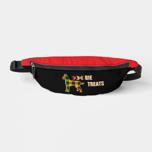 Doggie Treats Logo Novelty Yellow Plaid Red Black Bum Bags