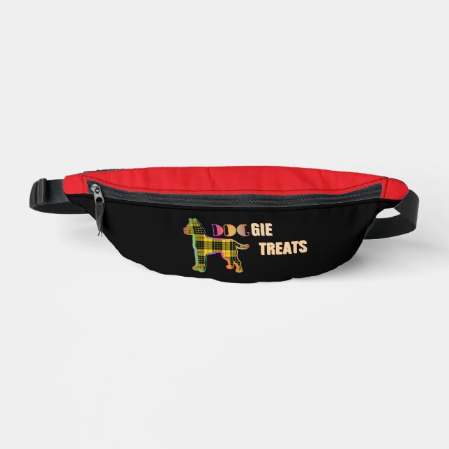 Doggie Treats Logo Novelty Yellow Plaid Red Black  Bum Bags (Front)