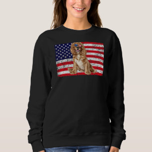 Doggie Usa Dog Owner Usa Cocker Spaniel Usa Flag Sweatshirt