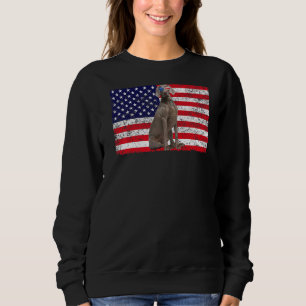 Doggie Usa Dog Owner Usa Weimaraner Usa Flag Sweatshirt