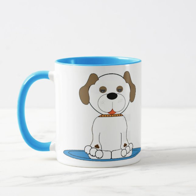 Doggie waiting for owners to return home mug (Left)