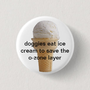 doggies eat ice cream 3 cm round badge