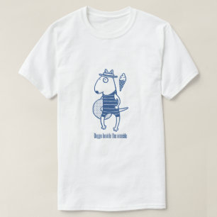 Doggo beside the seaside: Blue T-Shirt