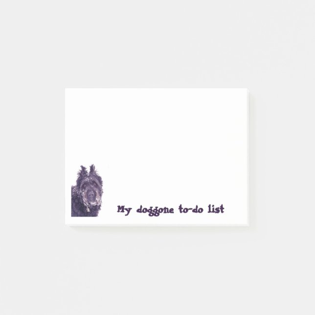 Doggone List Bouvier de Flanders Sticky Notes (Front)