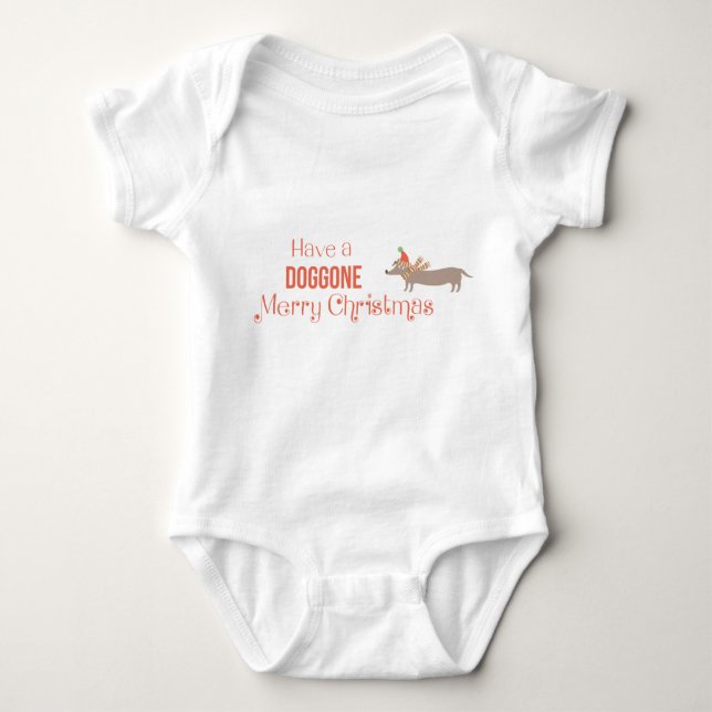Doggone Merry Christmas Baby Bodysuit (Front)