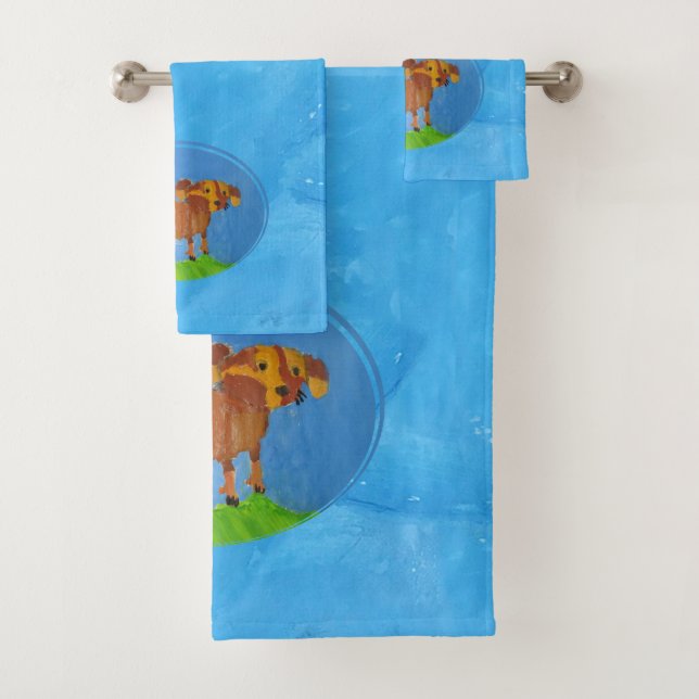 Doggy Art by Kids Bath Towel Set (Insitu)