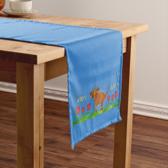Doggy Art by Kids Short Table Runner (In Situ)